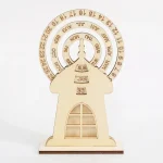 Orologio in legno con calendario perpetuo, perfetto come decorazione scientifica e oggetto da collezione, ideale per appassionati di scienza e design innovativo.