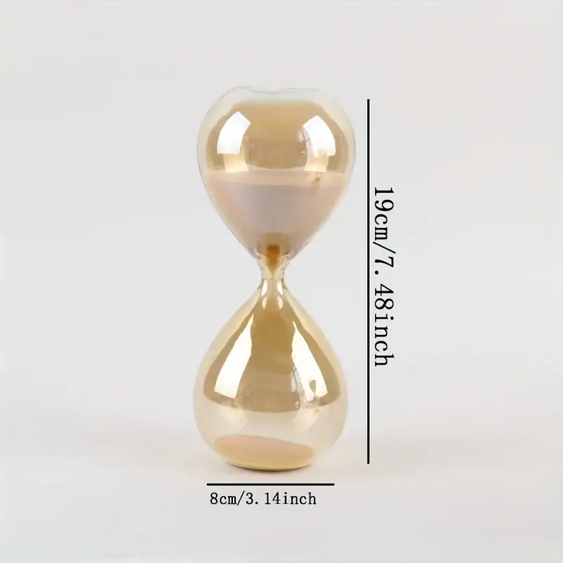 Orologio a Sabbia Decorativo in Vetro Trasparente, Perfetto come Oggetto Scientifico e Decorazione.