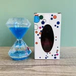 Orologio a clessidra scientifica con scatola decorativa, perfetto come oggetto decorativo e da collezione, con design ispirato alla scienza e alla chimica.
