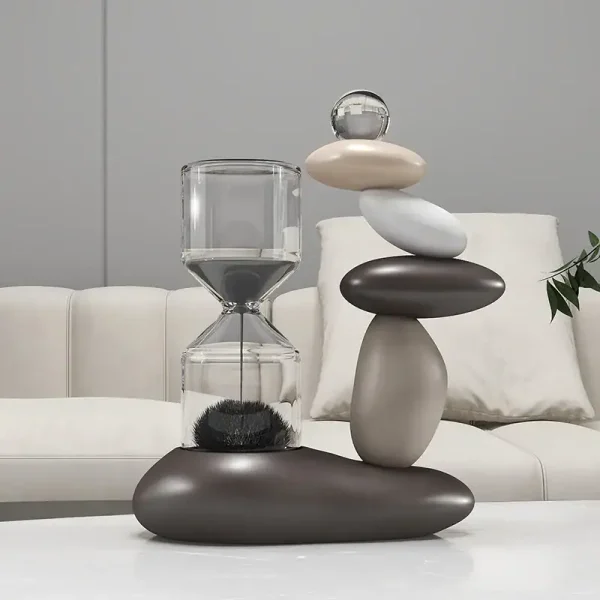Oggetti scientifici decorativi in pietre levigate di diverse forme e colori, perfetti per arredare con stile e originalità.
