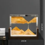 Oggetto decorativo con montagna di cristallo e legno in cornice moderna, ideale come decorazione scientifica o da collezione.