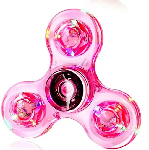Palla antistress scientifica in silicone rosa con effetti di luce colorati, ideale come decorazione scientifica e oggetto di relax.