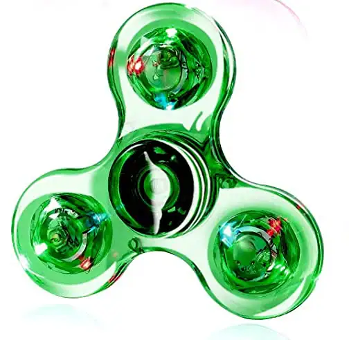 Oggetto scientifico in vetro verde con tre sfere e dettagli intricati, perfetto come decorazione o oggetto da collezione. Design innovativo e colorato, ideale per appassionati di scienza e decorazioni.
