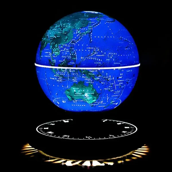 Globo luminoso 3D con mappa del mondo, perfetto come decorazione scientifica e oggetto educativo, illuminato e visibile in ambienti oscuri.