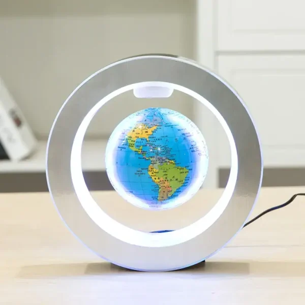 Lampada LED con mappamondo in miniatura, decorativa e educativa, perfetta per appassionati di scienza e geografia, ideale come oggetto decorativo scientifico.