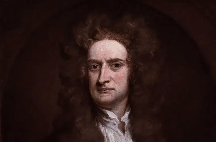 Ritratto di un uomo con capelli ricci e folti, abbigliamento storico, sfondo scuro, stile classico, rappresentazione artistica di un personaggio storico.