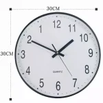 Orologio da parete scientifico con quadrante bianco, numeri neri e lancette nere, diametro di 30 cm, perfetto per ambienti di studio o decorazioni a tema scientifico.