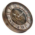 Orologio decorativo con ingranaggi a vista, stile vintage e industriale, perfetto come elemento di arredo scientifico e decorativo.