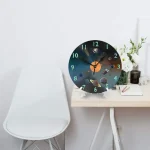 Orologio decorativo a tema spaziale con pianeti e galassie, perfetto per appassionati di astronomia e decorazioni scientifiche.