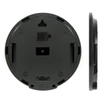 Orologio da parete scientifico con design minimalista nero, perfetto per ambienti educativi e scientifici, con dettagli funzionali e stile contemporaneo.