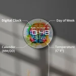 Orologio digitale con funzioni scientifiche, mostra giorno della settimana, data, temperatura e ora, ideale come decorazione educativa e moderna.