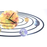 Orologio decorativo con pianeti e sistema solare, perfetto come oggetto scientifico e decorazione per appassionati di astronomia e scienza.