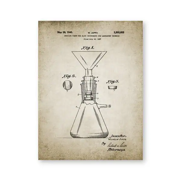 Oggetto scientifico vintage, disegno tecnico di un apparecchio da laboratorio, illustrazione storica di strumento scientifico, decorazione da laboratorio, oggetto decorativo scientifico.