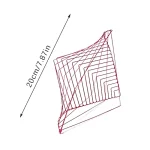 Struttura geometrica tridimensionale con linee rosse e dimensione di 20 centimetri, ideale come decorazione scientifica o oggetto di studio.