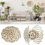 Nautilus in legno come decorazione moderna e originale per interni.
