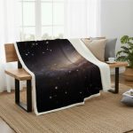 Coperta decorativa con stampa di galassia, stelle e nebulose, perfetta per aggiungere un tocco cosmico alla tua casa o camera da letto.