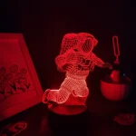 Oggetto scientifico luminoso a forma di astronauta in tuta spaziale, realizzato con tecnologia LED 3D, ideale come decorazione originale e moderna per gli appassionati di spazio e scienza.