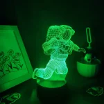 Astronauta in LED 3D, decorazione scientifica luminosa in stile futuristico.