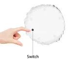 Immagine di un pulsante di accensione scientifico con una mano che lo preme, ideale come decorazione o oggetto da collezione scientifica.