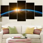 Oggetti Scientifici | Shop e Decorazioni Scientifiche - Decorazione murale spaziale con immagine della Terra e alba.
