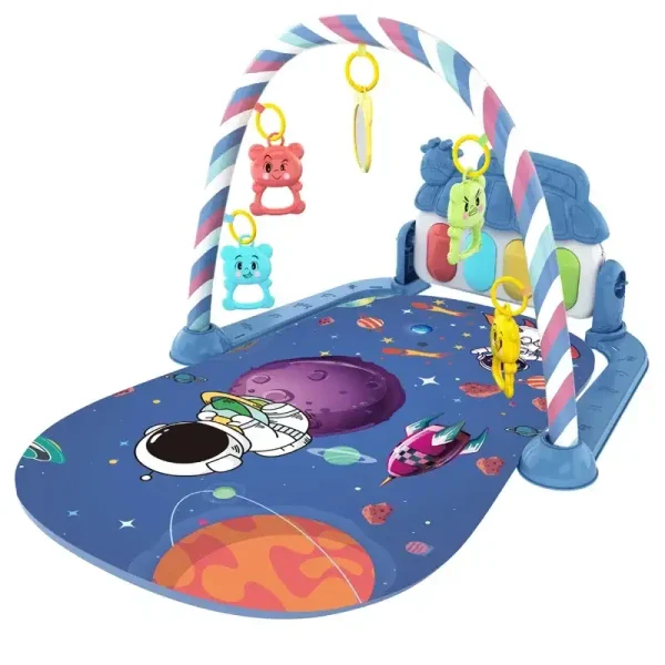 Oggetto scientifico decorativo per bambini, con tema spaziale, astronave e pianeti, ideale per stimolare la fantasia e l'apprendimento.