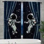 Tende con stampa astronauta nello spazio, decorazione originale a tema scientifico e spaziale, perfetta per ambienti dedicati alla scienza o per appassionati di astronomia.