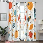 Tende con stampa 2D a tema spaziale, decorazioni scientifiche per ambienti moderni e creativi. Perfette per appassionati di scienza e astronomia, aggiungendo un tocco originale alle stanze.