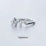 Anello Sagittario in argento con dettagli di zirconi, ispirato alla costellazione del segno zodiacale Sagittario. Perfetto come regalo o accessorio di stile.