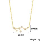 Collana elegante con pendente a forma di costellazione, realizzata in oro con zirconi brillanti, misura 26mm di lunghezza e pesa 3g, perfetta come regalo o accessorio di stile.