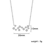 Collana con pendente a forma di costellazione zodiacale in argento, decorata con piccoli zirconi, lunghezza 26mm, peso 3g, perfetta come gioiello decorativo e simbolico.