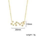 Collana zodiacale in oro con zirconi, pendente a forma di costellazione, diametro 26mm, altezza 10mm, peso 3g, gioielli decorativi scientifici.