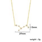 Collana elegante con pendente a forma di costellazione, decorata con diamanti, lunghezza 29mm, altezza 15mm, peso 3g, perfetta come gioiello decorativo e scientifico.