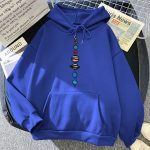Felpa blu con stampa di pianeti del sistema solare, ideale per appassionati di astronomia e decorazioni scientifiche, perfetta per un look casual e originale.