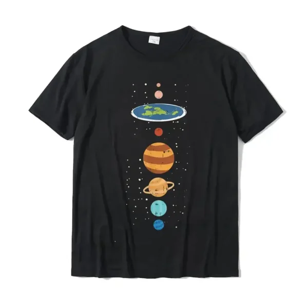 Maglietta con stampa del sistema solare, perfetta per appassionati di astronomia e decorazioni scientifiche.