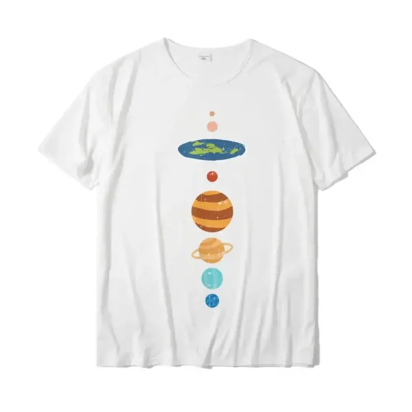 Maglietta con stampa dei pianeti del sistema solare, ideale per appassionati di astronomia e scienza. Design colorato e originale, perfetto per decorare e ispirare.