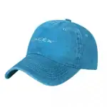 Cappellino blu con logo SpaceX ricamato, vista frontale e angolata.