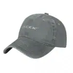 Cappellino SpaceX grigio con logo bianco, vista frontale, tessuto morbido, dettaglio sulla visiera.