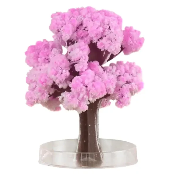 Albero di cristallo rosa decorativo, oggetto scientifico e decorativo, perfetto per collezionisti e appassionati di oggetti unici e colorati.