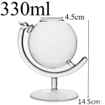 Vaso di laboratorio in vetro con capacità di 330 ml, diametro di 4,5 cm e altezza di 14,5 cm, ideale per esperimenti scientifici e decorazioni a tema scientifico.