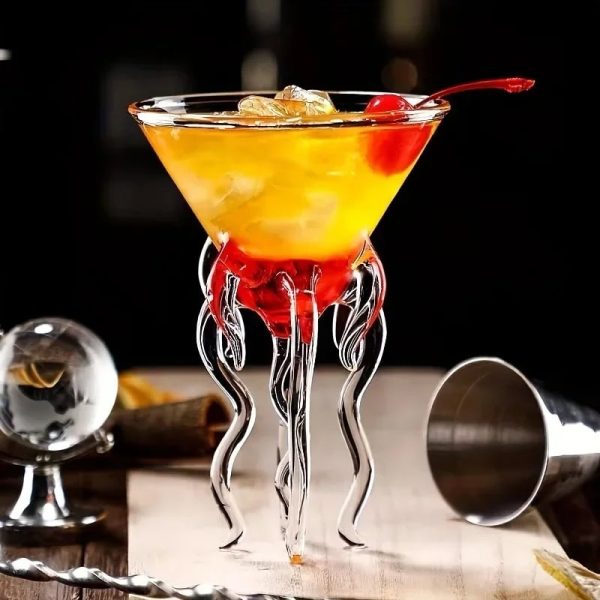 Vassoio da cocktail con decorazioni scientifiche in vetro, perfetto per ambienti di bar o eventi a tema scientifico, con un design innovativo e originale.