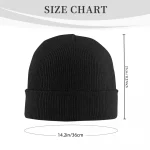 Berretto di lana nero, caldo e morbido, con dimensioni di 21 cm di altezza e 36 cm di circonferenza, ideale per l'inverno e per look casual.