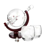Globo con nave in bottiglia di vetro, decorazione scientifica originale e decorativa, perfetta come oggetto da collezione o decorazione da scrivania.