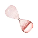 Strumento scientifico a clessidra in vetro con sabbia rosa, simbolo di tempo e precisione, perfetto come decorazione per appassionati di scienza e collezionisti.