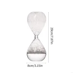 Orologio a Sabbia decorativo in vetro, altezza 20 cm, perfetto come oggetto di design e decorazione scientifica per ambienti moderni e studi.