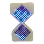 Vaso di fumetti con luci LED blu, decorazione scientifica moderna.