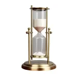 Misuratore di sabbia in ottone e vetro, perfetto come oggetto decorativo scientifico per appassionati e collezionisti.