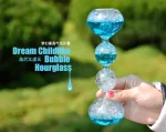 Campana di bolle di vetro trasparente e blu, decorazione scientifica unica, perfetta per ambienti educativi o come oggetto decorativo originale.