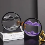 Oggetti scientifici decorativi con montagne di vetro in cornici circolari, ideali per decorazioni moderne e originali. Perfetti come oggetti da collezione o elementi di design per ambienti creativi.
