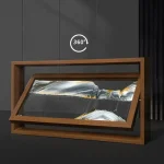 Specchio decorativo in marmo naturale con cornice di legno, design elegante e moderno, perfetto come oggetto di decorazione scientifica e artistica.
