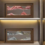 Montagne di cristallo in cornice in legno, decorazioni scientifiche eleganti e moderne, perfette per arredare ambienti con stile e originalità.